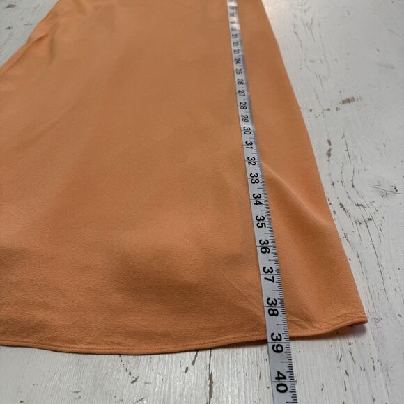 Aritzia Sunday Best Quaint Midi Dress M Sunny Apricot Linen Coquette Sheath - Picture 8 of 10